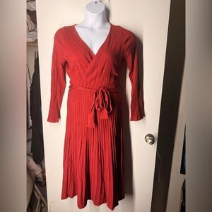 Elegant Red Wrap Dress